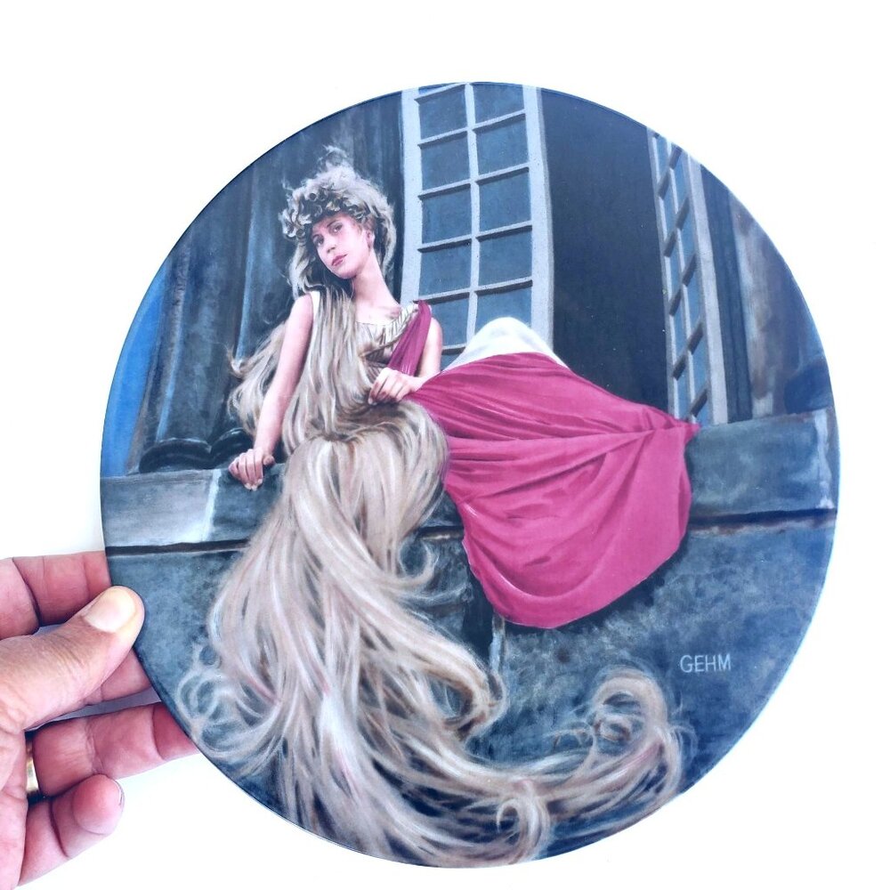 80s German Rapunzel Collectible Plate Charles Gehm Königselt Bavaria 8 Inch